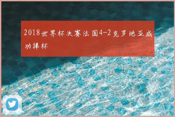 2018世界杯决赛法国4-2克罗地亚成功捧杯