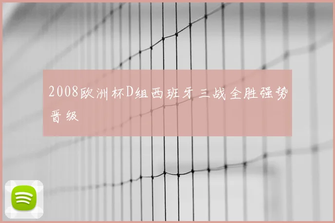 2008欧洲杯D组西班牙三战全胜强势晋级